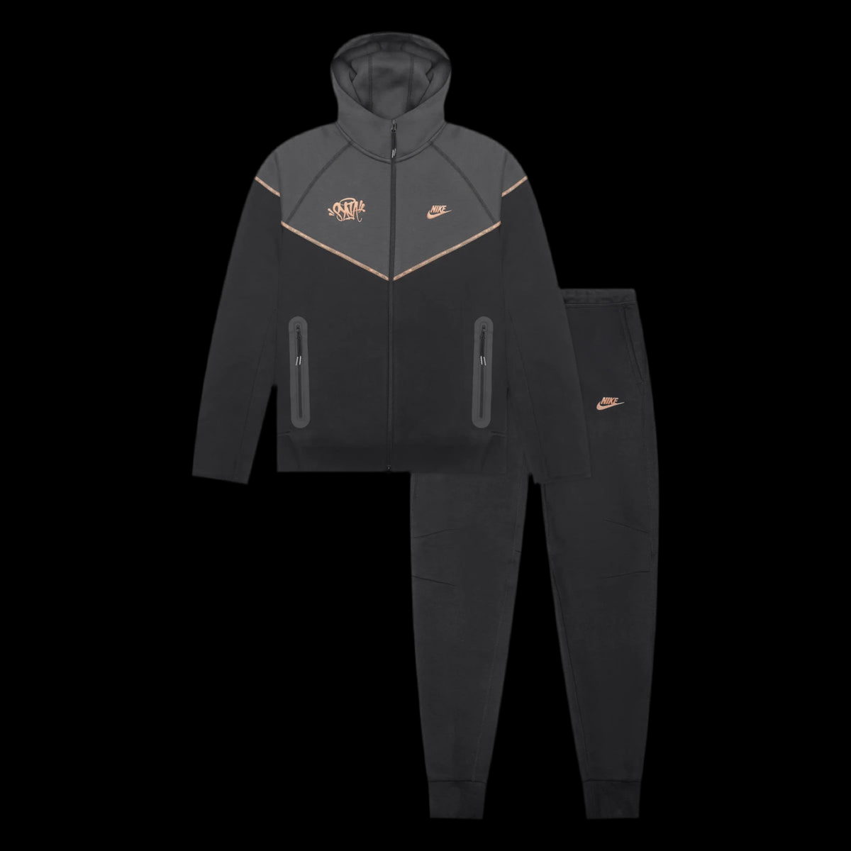 Syna Wrld x N1ke Tech Fleece Black Tracksuit