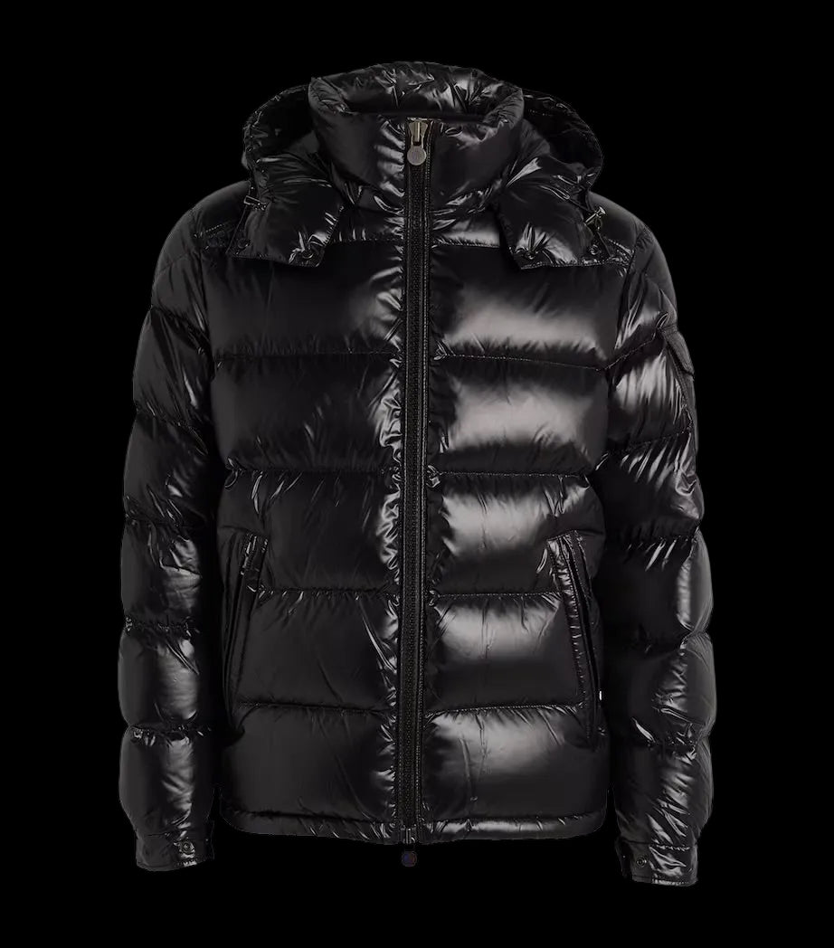 M0ncler Maya Hoodied Down Jacket-Black