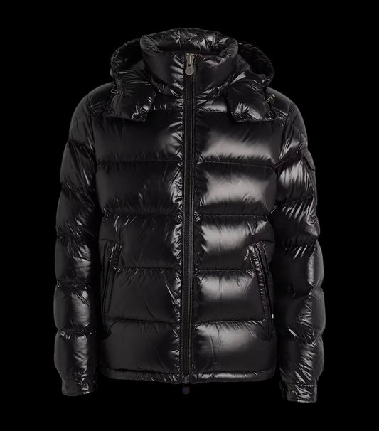 M0ncler Maya Hoodied Down Jacket-Black